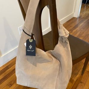 Emma suede hobo handbag